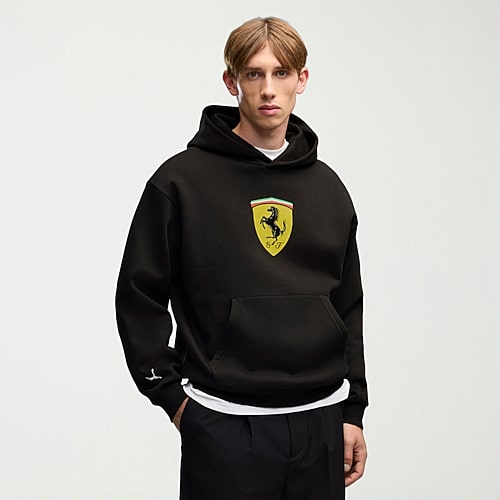 Novelty Puma Mens Long Sleeve Fleece Active Hoodie In Black