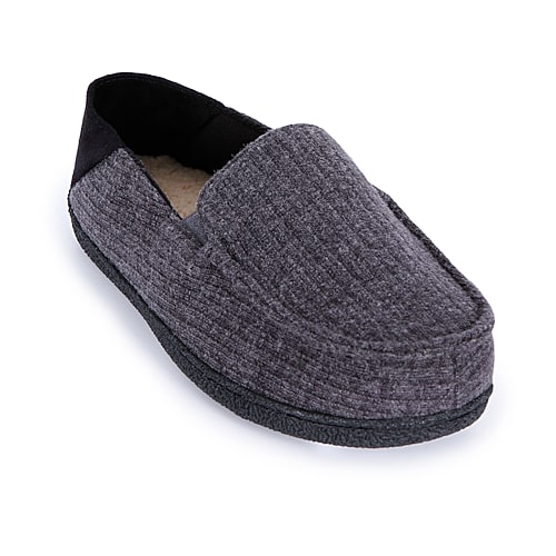 Isotoner Collapsible Heel Sweater Mens Moccasin Slippers In Gray