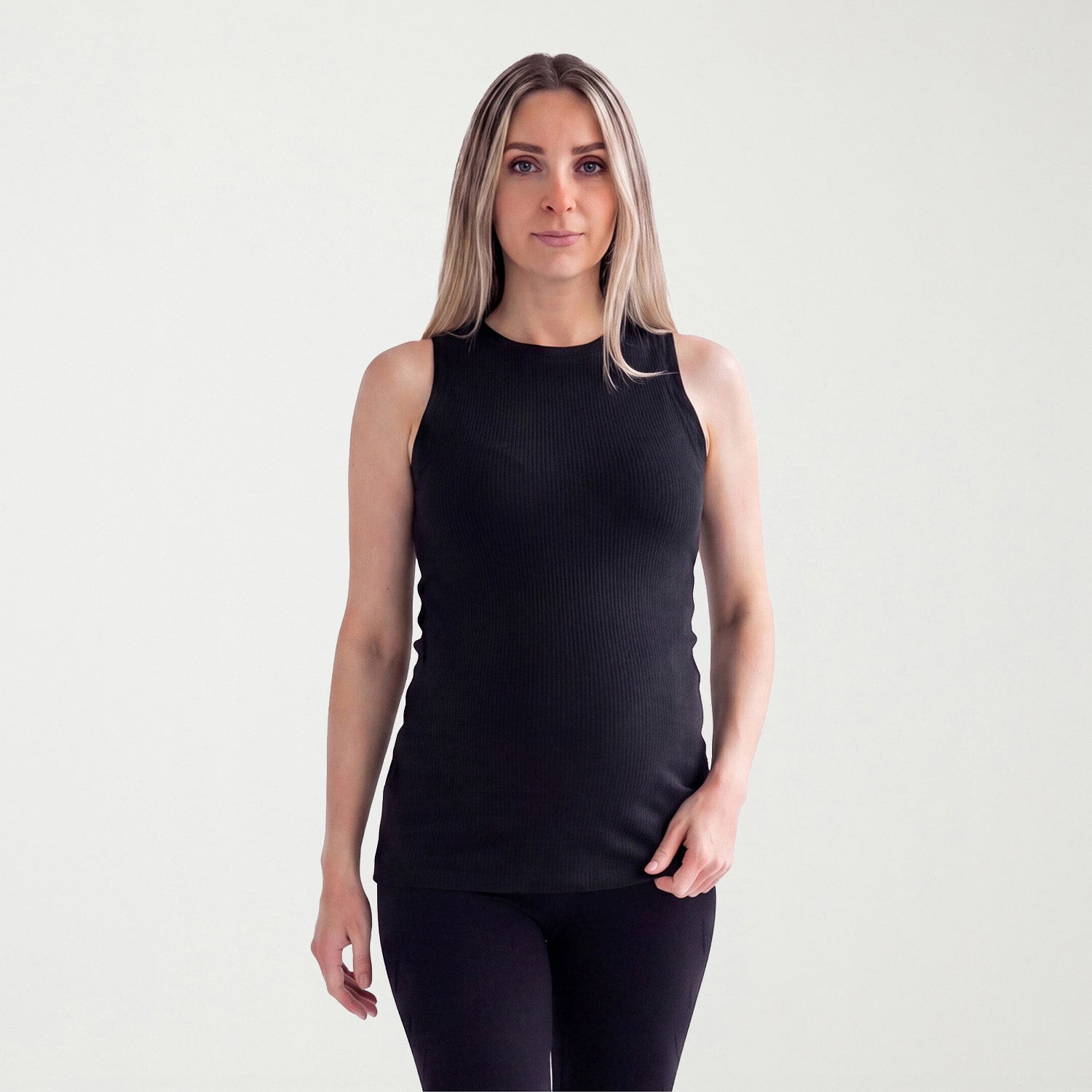 24seven Comfort Apparel Maternity Womens Round Neck Sleeveless Tank Top