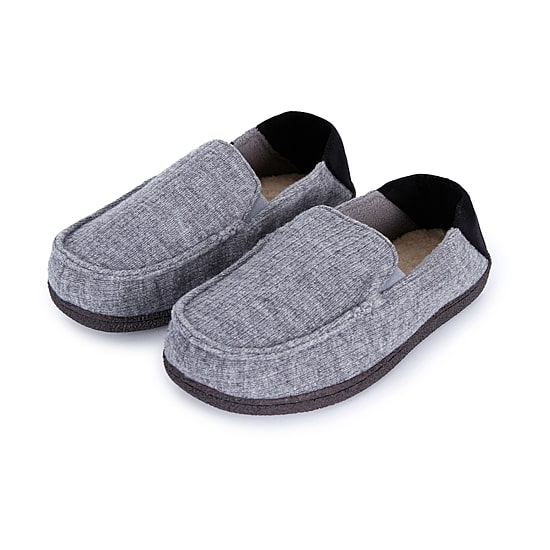 Isotoner Collapsible Heel Sweater Moccasin Mens Moccasin Slippers