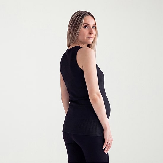 24seven Comfort Apparel Womens Maternity Round Neck Sleeveless Tank Top