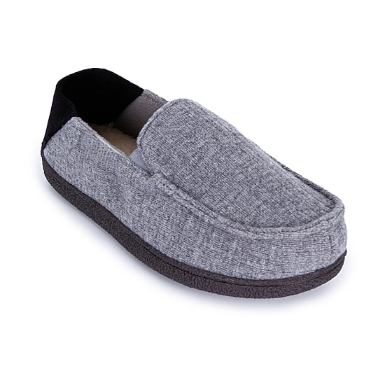 Isotoner Collapsible Heel Sweater Moccasin Mens Moccasin Slippers