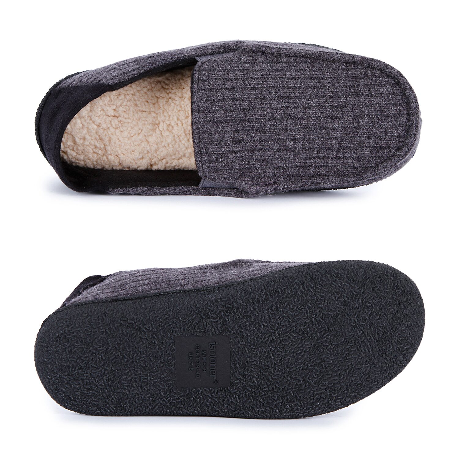 Isotoner Collapsible Heel Sweater Mens Moccasin Slippers