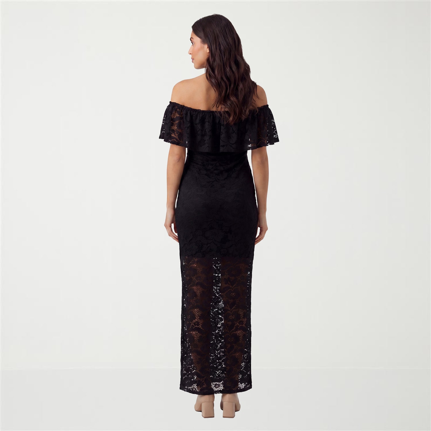 24seven Comfort Apparel Maternity Womens Straight Neck Short Sleeve Bodycon Dress