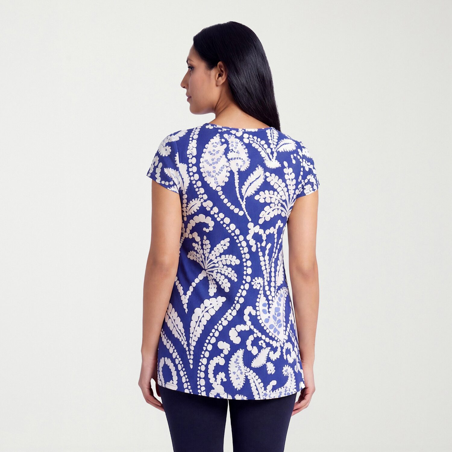 24seven Comfort Apparel Maternity Womens V Neck Short Sleeve Tunic Top