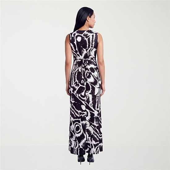 24seven Comfort Apparel Womens Maternity V Neck Sleeveless Abstract A-Line Dress