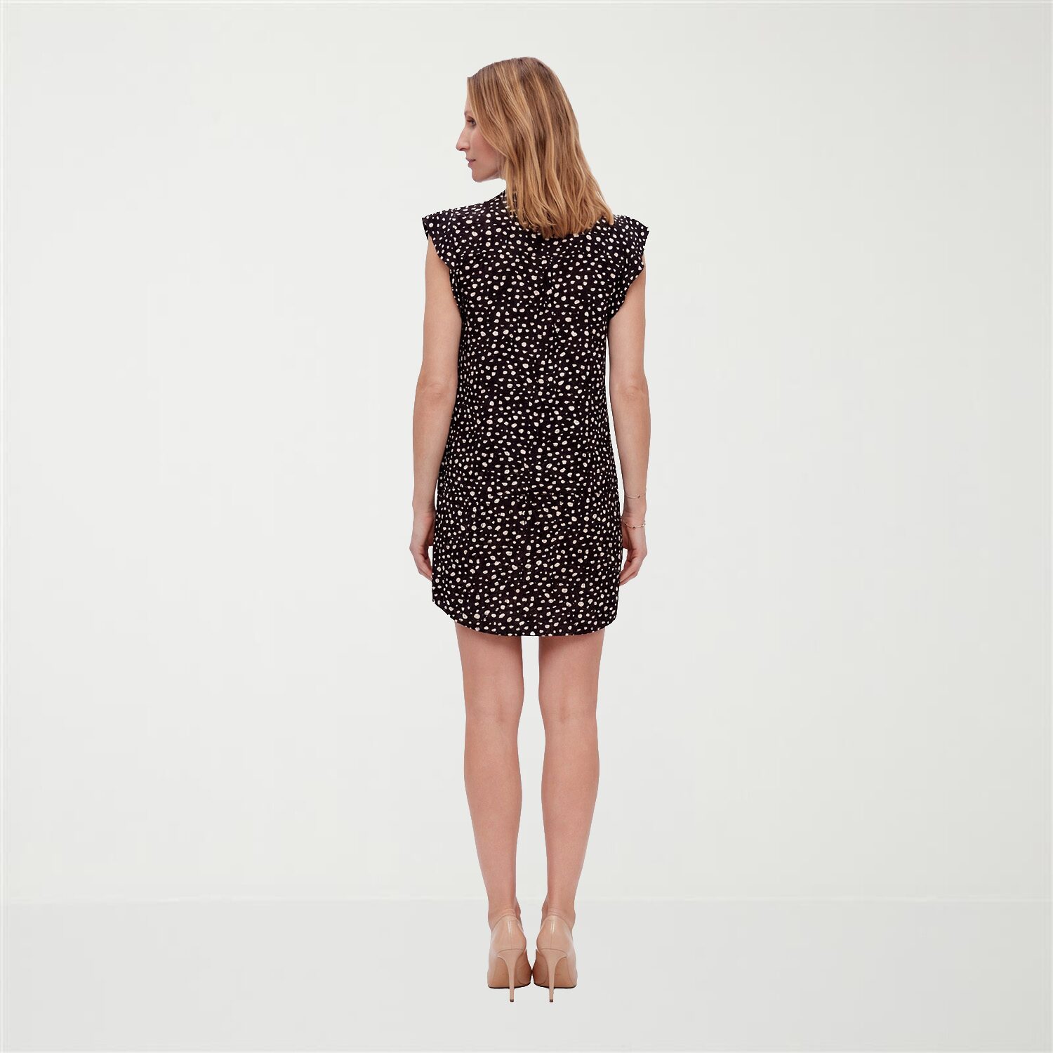 24seven Comfort Apparel Maternity Womens V Neck Short Sleeve Abstract Shift Dress