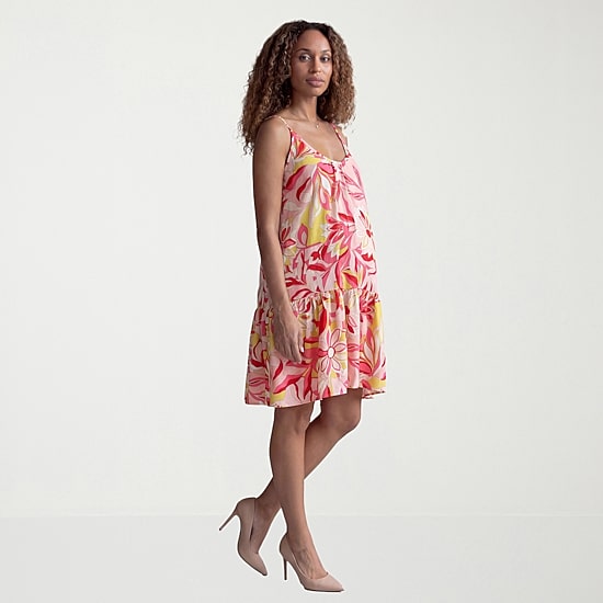 24seven Comfort Apparel Womens Maternity Scoop Neck Sleeveless Paisley A-Line Dress