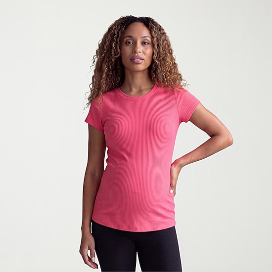 24seven Comfort Apparel Womens Maternity Round Neck Short Sleeve T-Shirt
