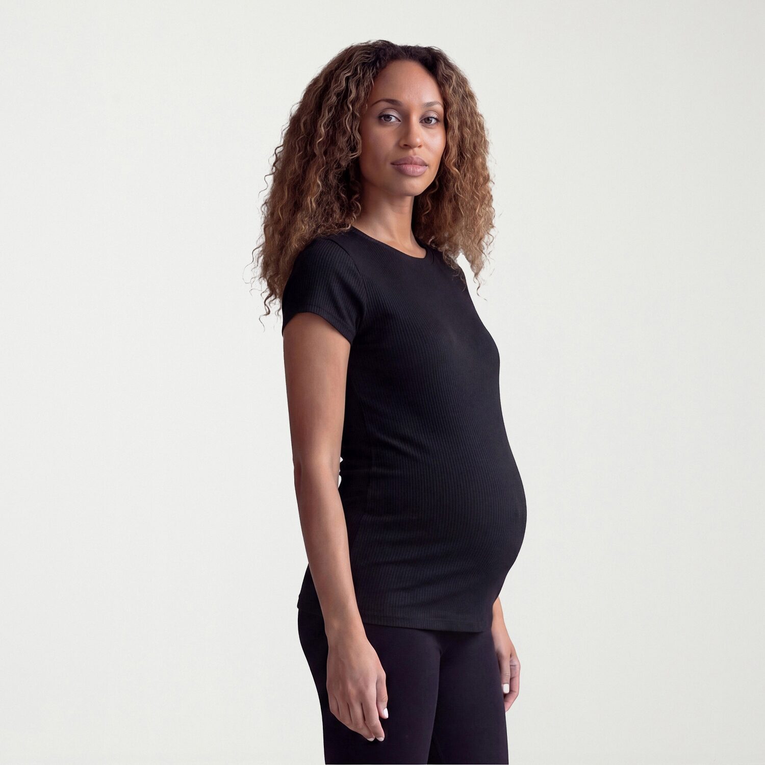 24seven Comfort Apparel Maternity Womens Round Neck Short Sleeve T-Shirt