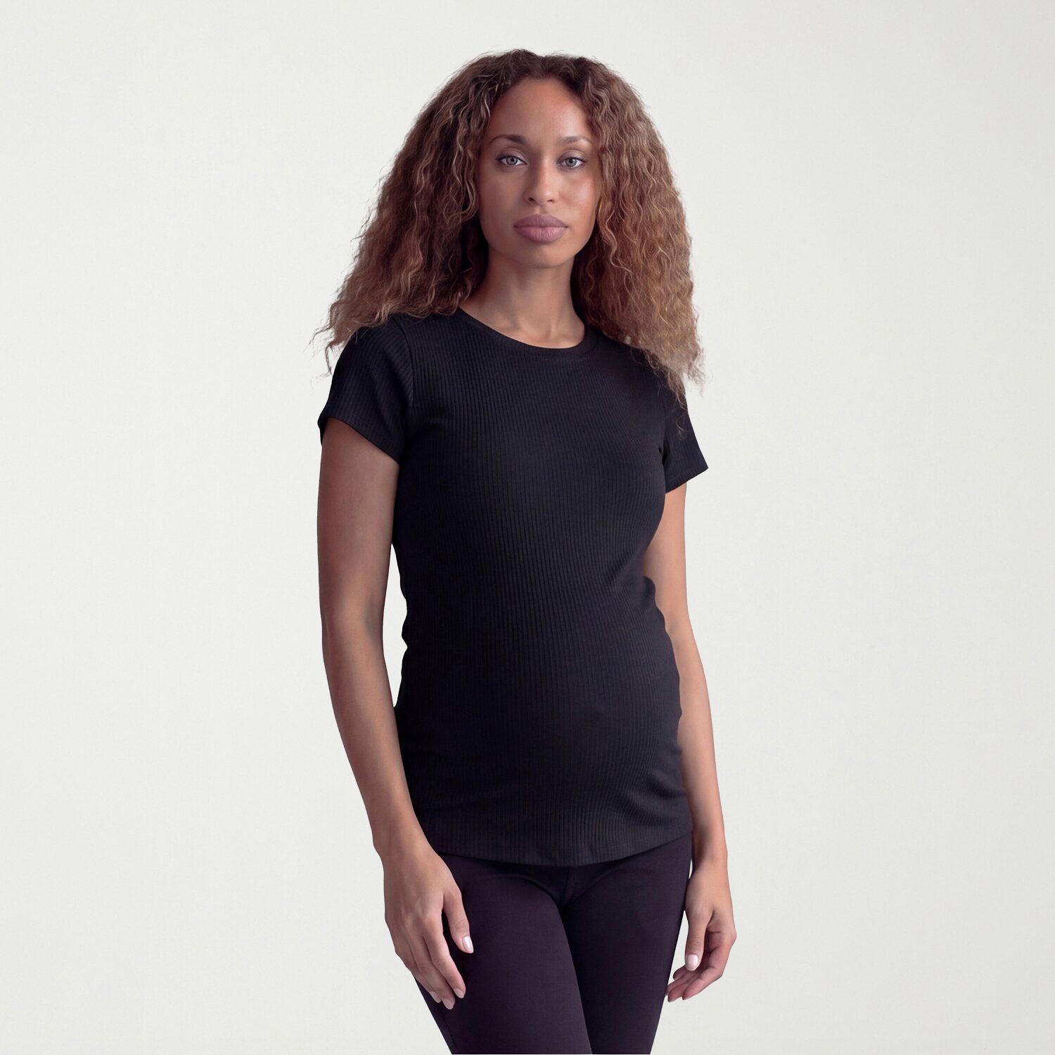 24seven Comfort Apparel Maternity Womens Round Neck Short Sleeve T-Shirt