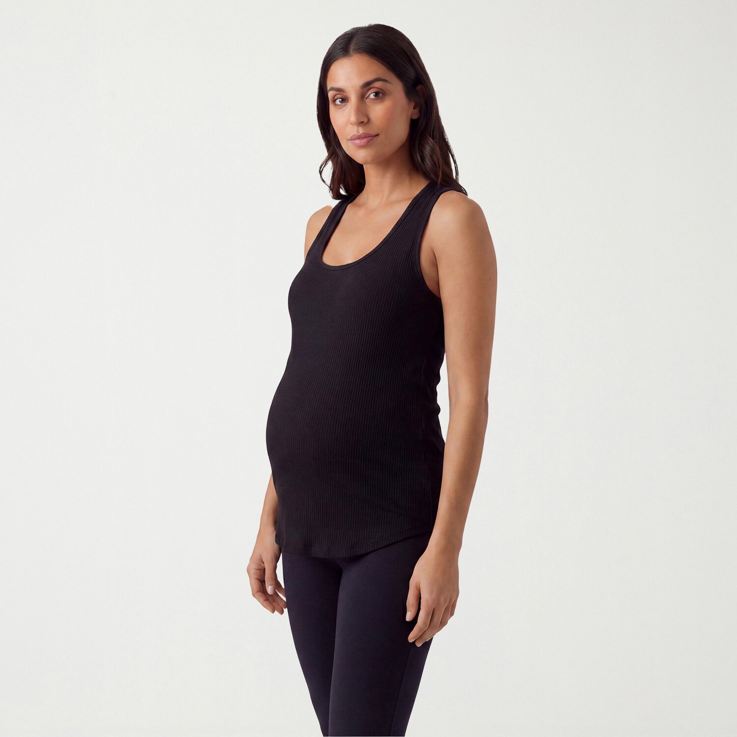 24seven Comfort Apparel Maternity Womens Scoop Neck Sleeveless Tank Top