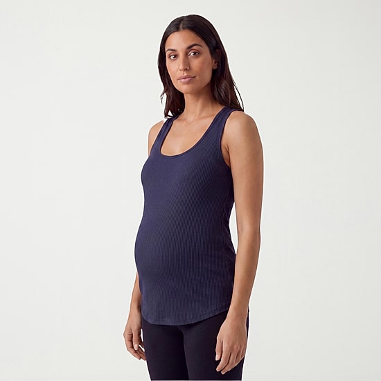 24seven Comfort Apparel Womens Maternity Scoop Neck Sleeveless Tank Top