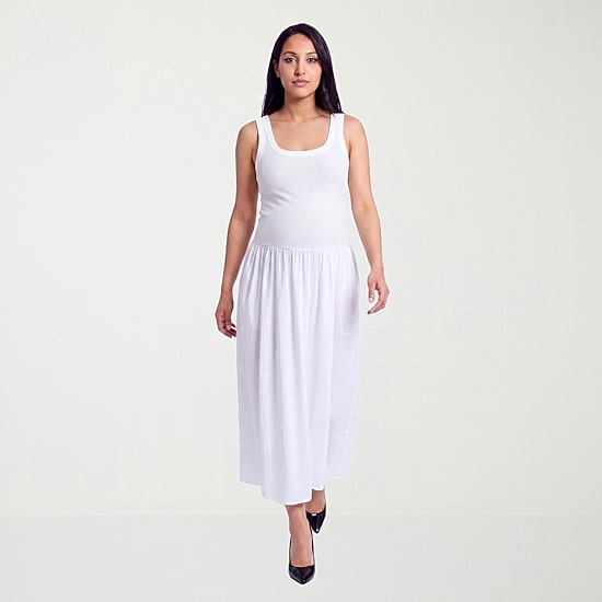 24seven Comfort Apparel Womens Maternity Scoop Neck Sleeveless A-Line Dress