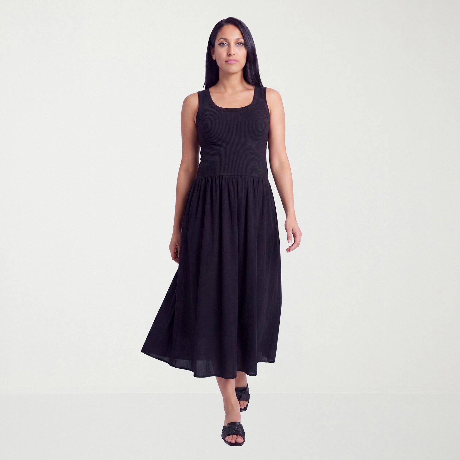 24seven Comfort Apparel Maternity Womens Scoop Neck Sleeveless A-Line Dress