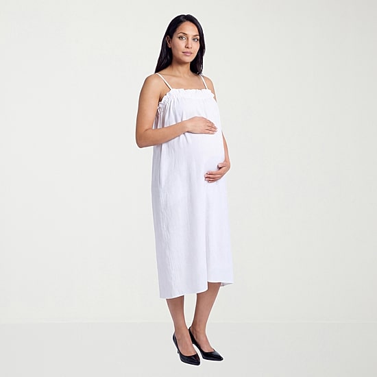 24seven Comfort Apparel Maternity Womens Maternity Square Neck Sleeveless A-Line Dress