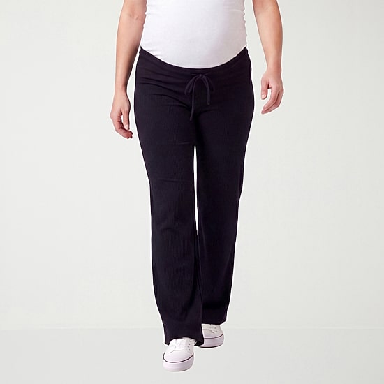 24seven Comfort Apparel Womens Maternity Wide Leg Pull-On Pant