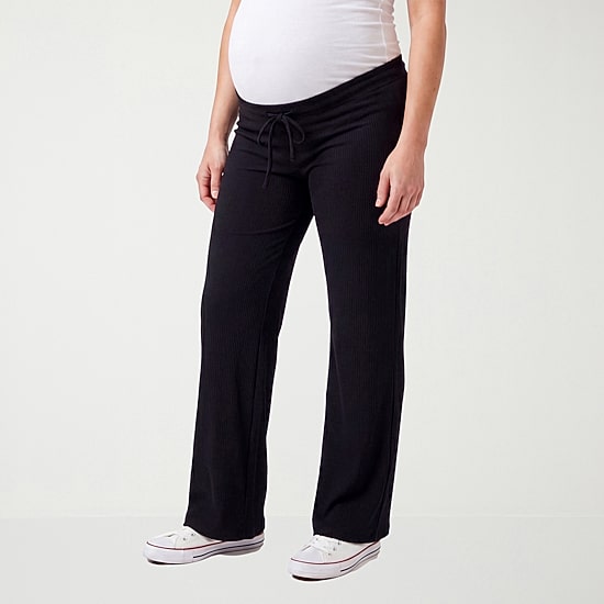 24seven Comfort Apparel Womens Maternity Wide Leg Pull-On Pant