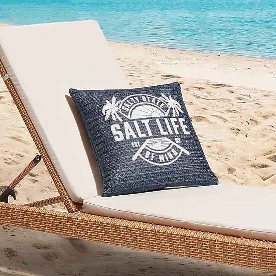 Salt Life Raffia Square Throw Pillow