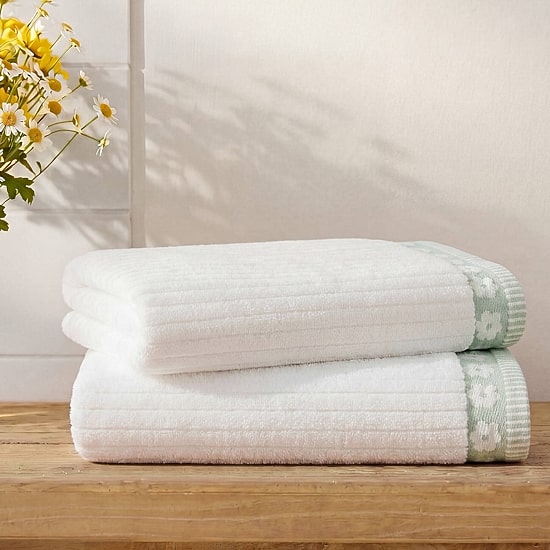Intelligent Design Flora Rib 2-pc. Quick Dry Bath Towel Set