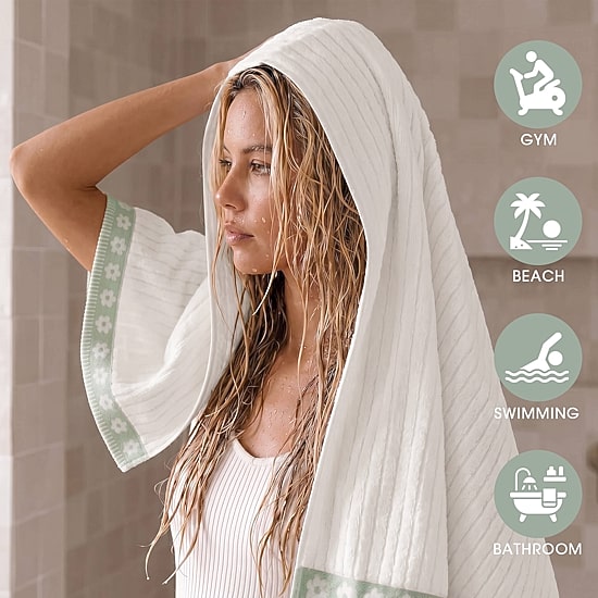 Intelligent Design Flora Rib 2-pc. Quick Dry Bath Towel Set