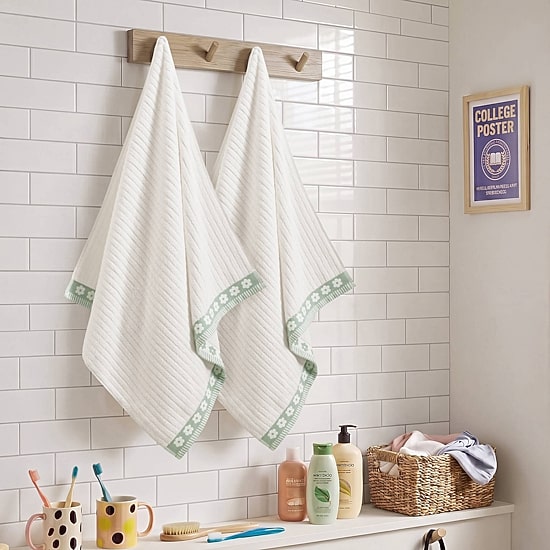 Intelligent Design Flora Rib 2-pc. Quick Dry Bath Towel Set