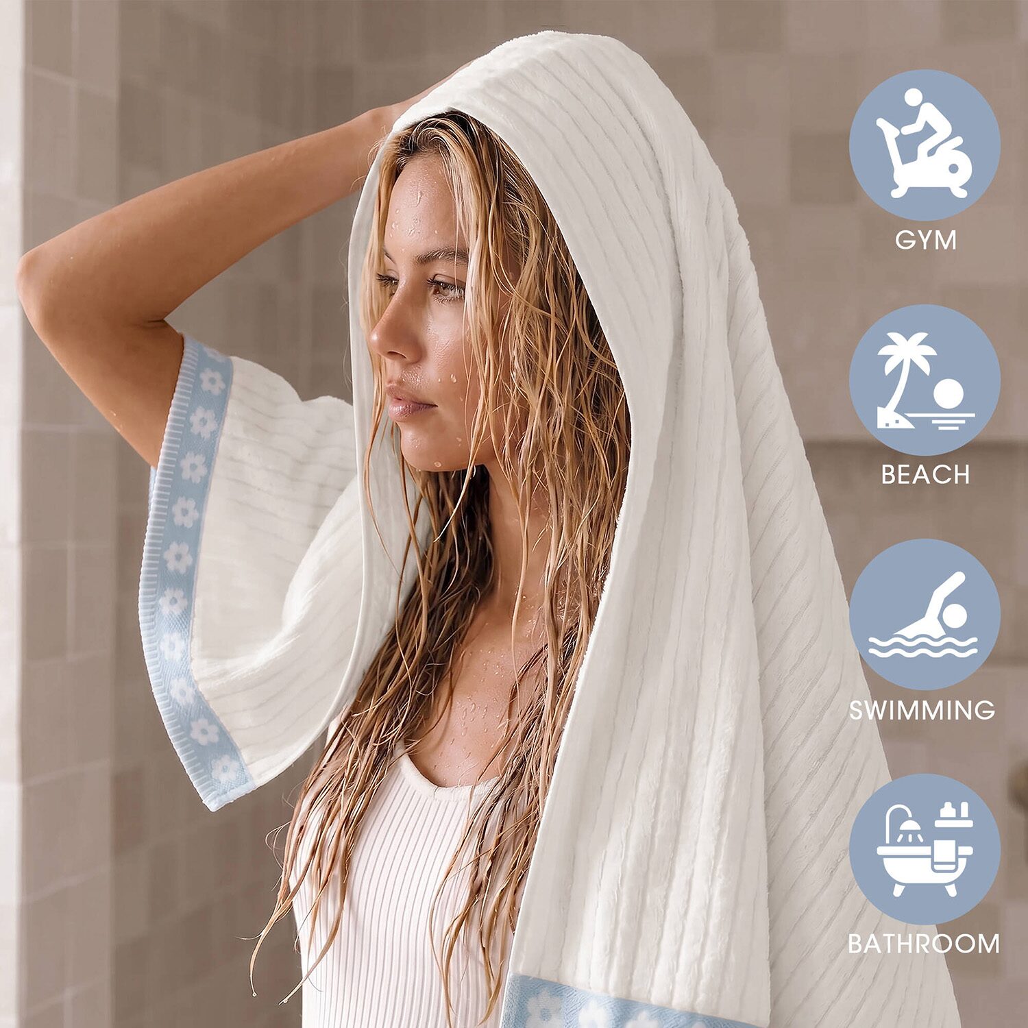 Intelligent Design Flora Rib 2-pc. Quick Dry Bath Towel Set
