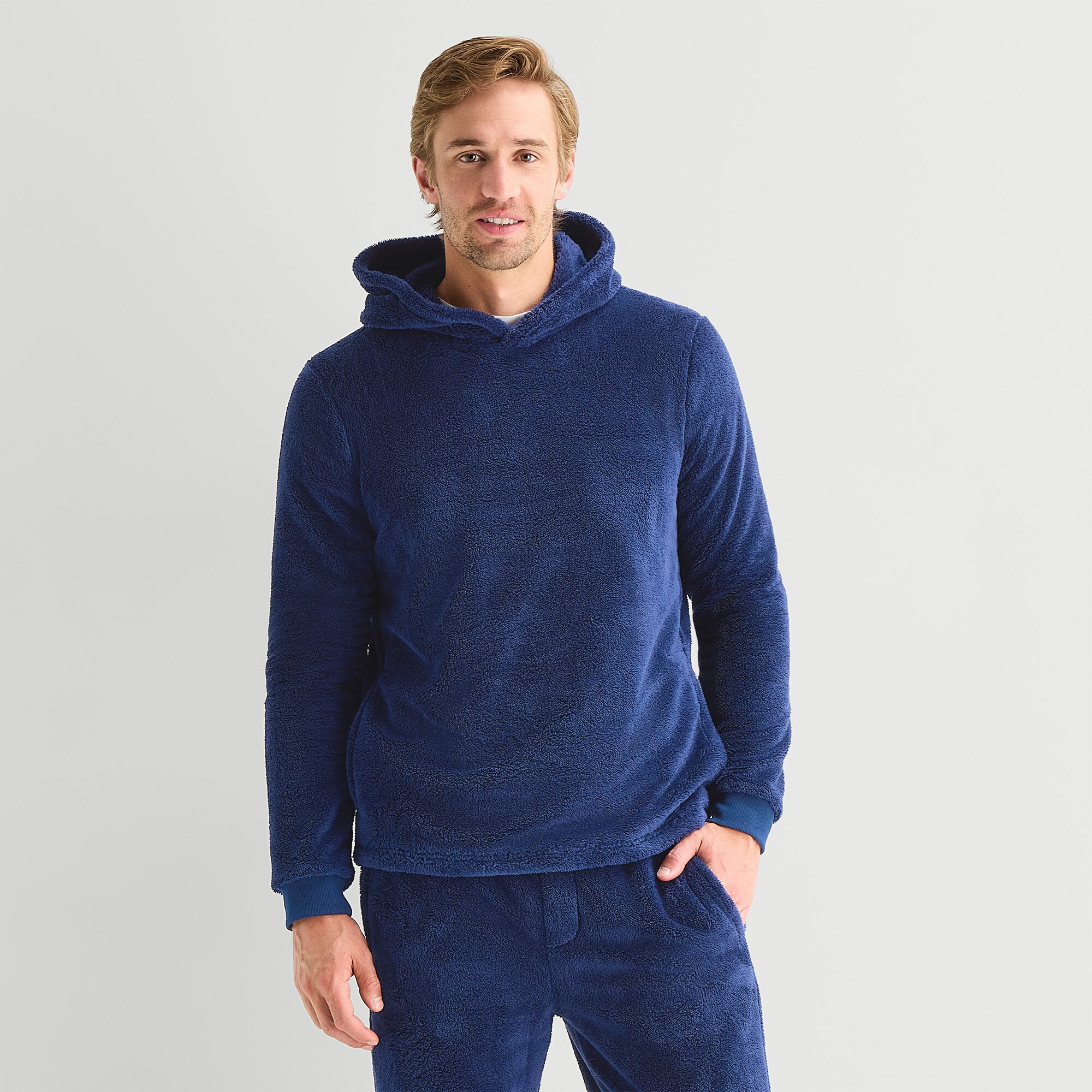 St. John's Bay Mens Hooded Long Sleeve Pajama Top