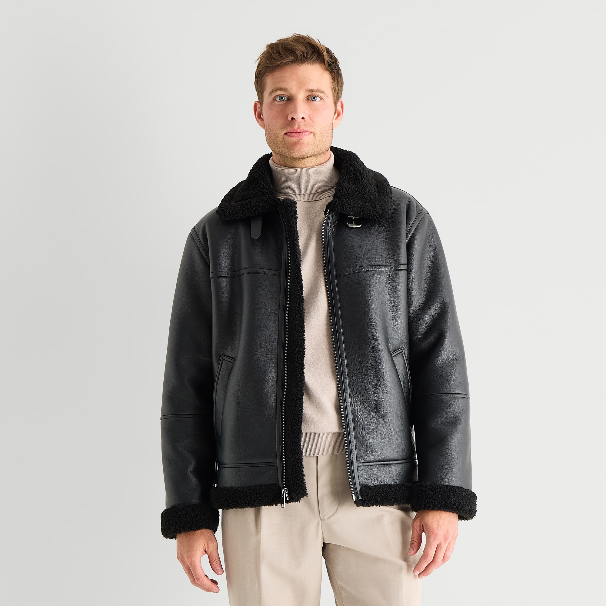 Stafford Mens Faux Shearling Heavyweight Jacket