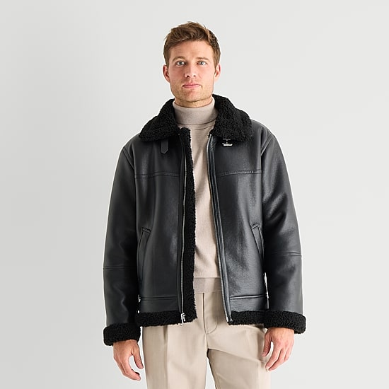 Stafford Mens Faux Shearling Heavyweight Jacket