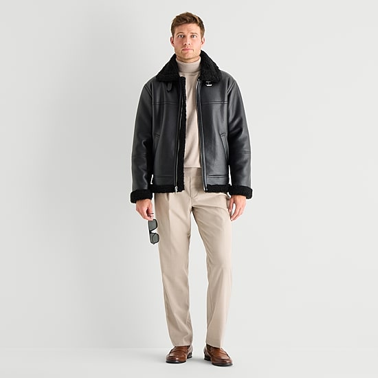 Stafford Mens Faux Shearling Heavyweight Jacket