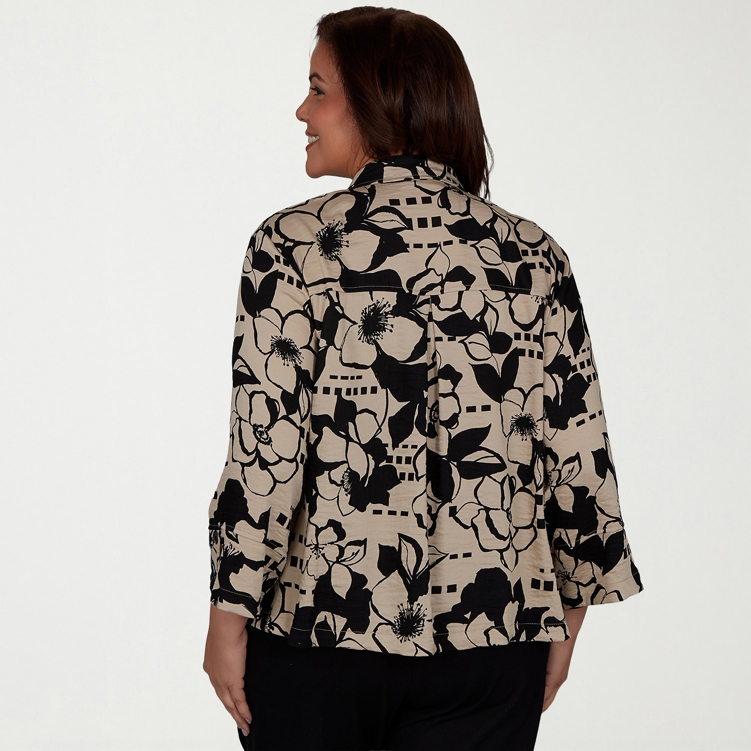 Alfred Dunner Womens Plus 3/4 Sleeve Blouse
