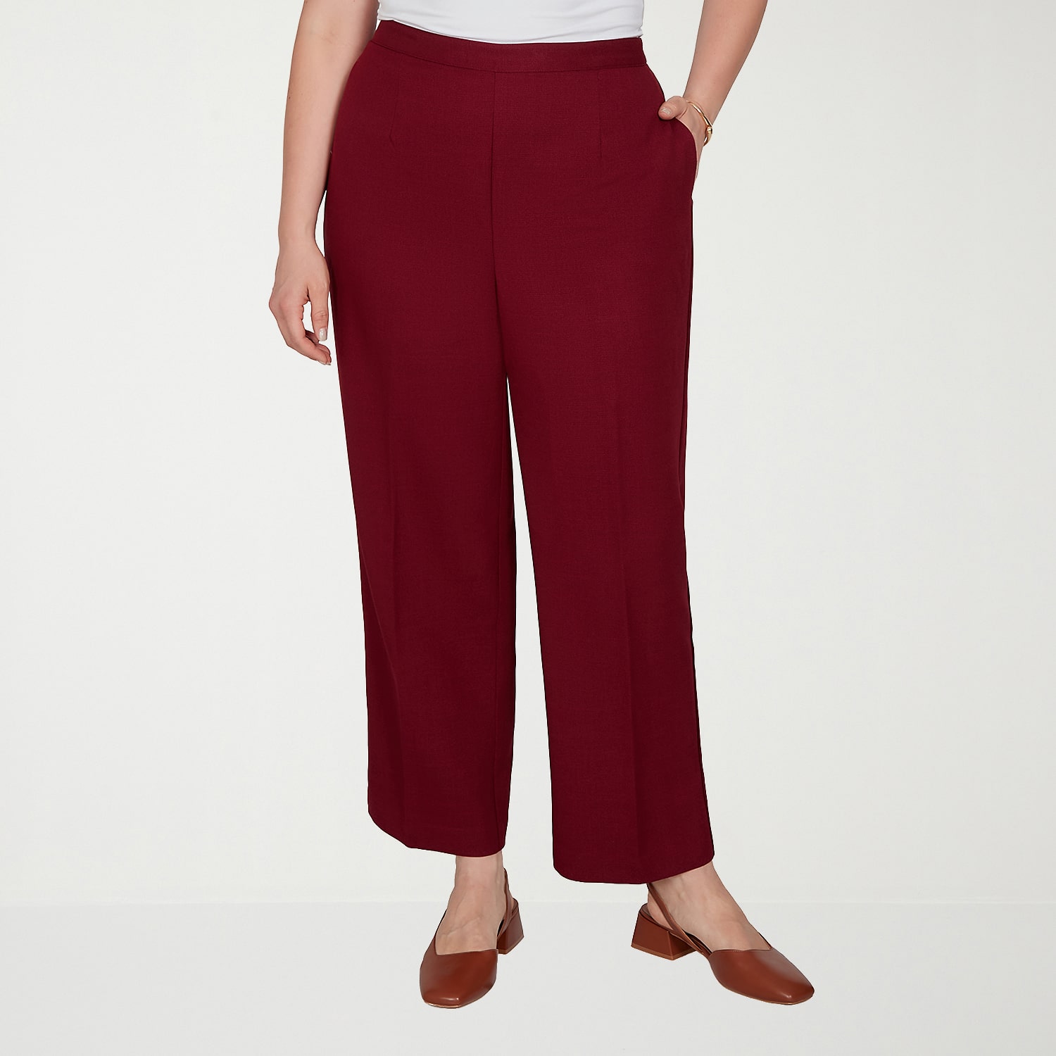 Alfred Dunner Union Square Womens Straight Pull-On Pant