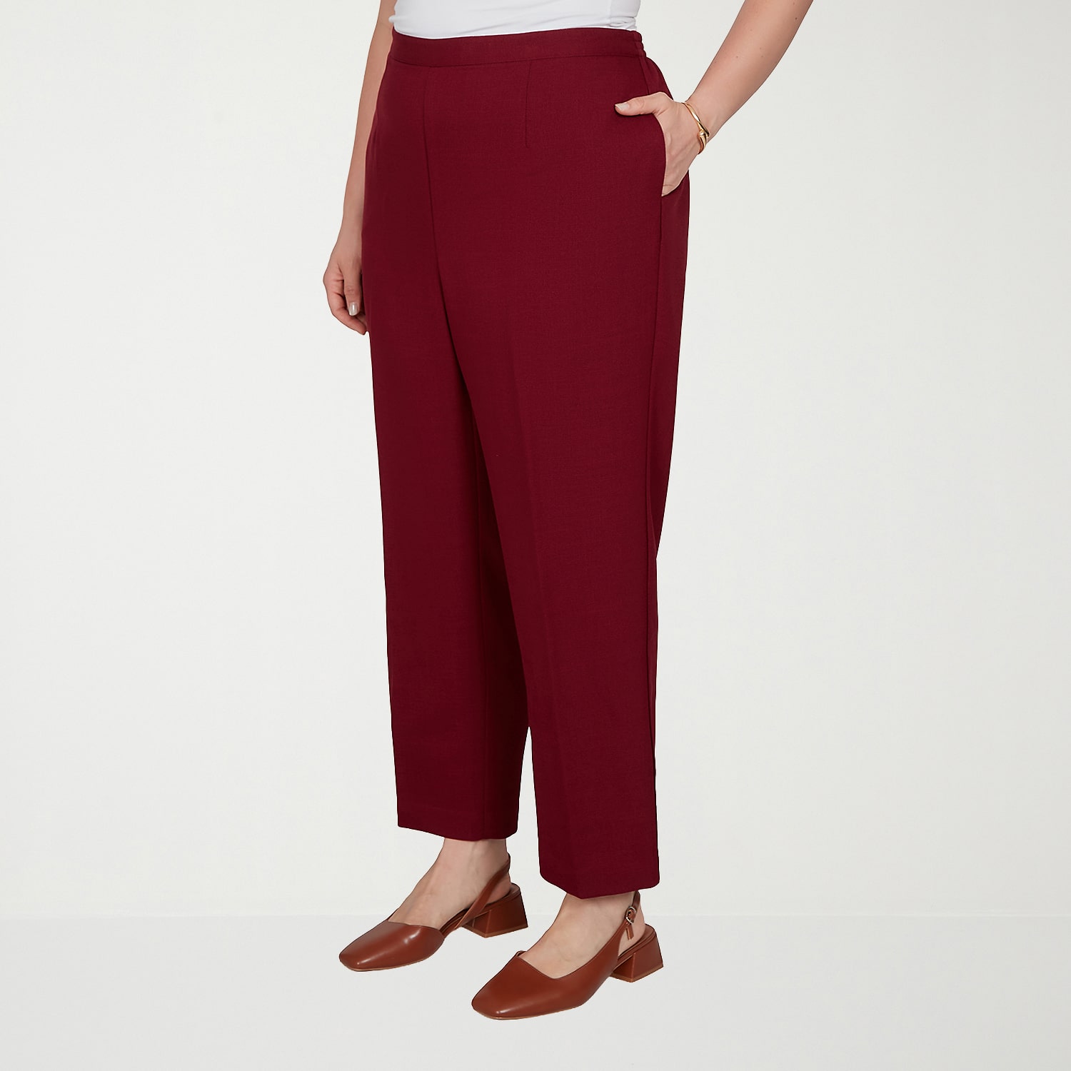 Alfred Dunner Union Square Womens Straight Pull-On Pant