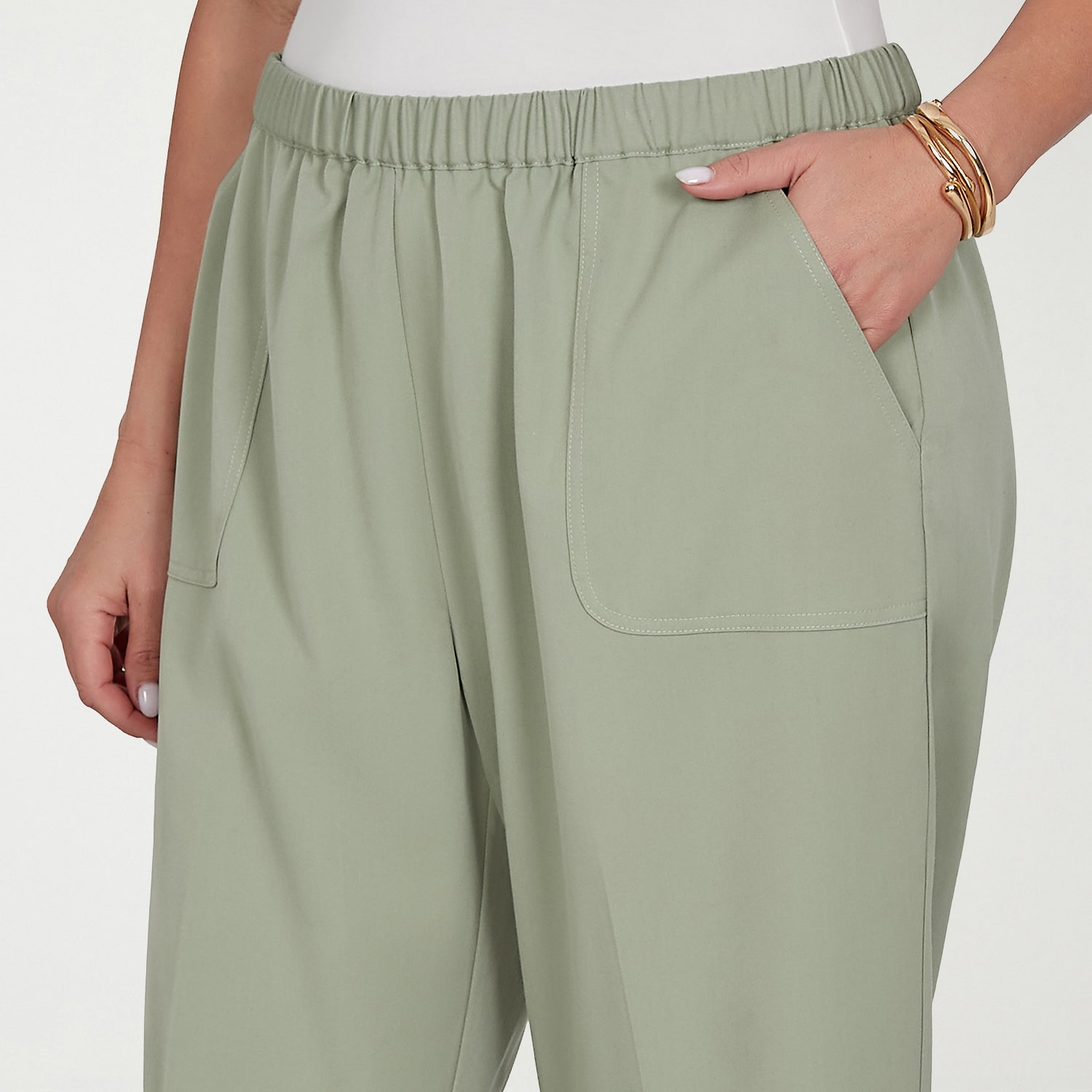 Alfred Dunner Inidigo Girls Womens Straight Mid Rise Pull-On Pant