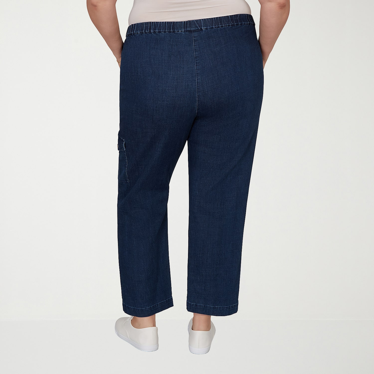 Alfred Dunner Inidigo Girls Womens Plus Straight Mid Rise Cropped Pant