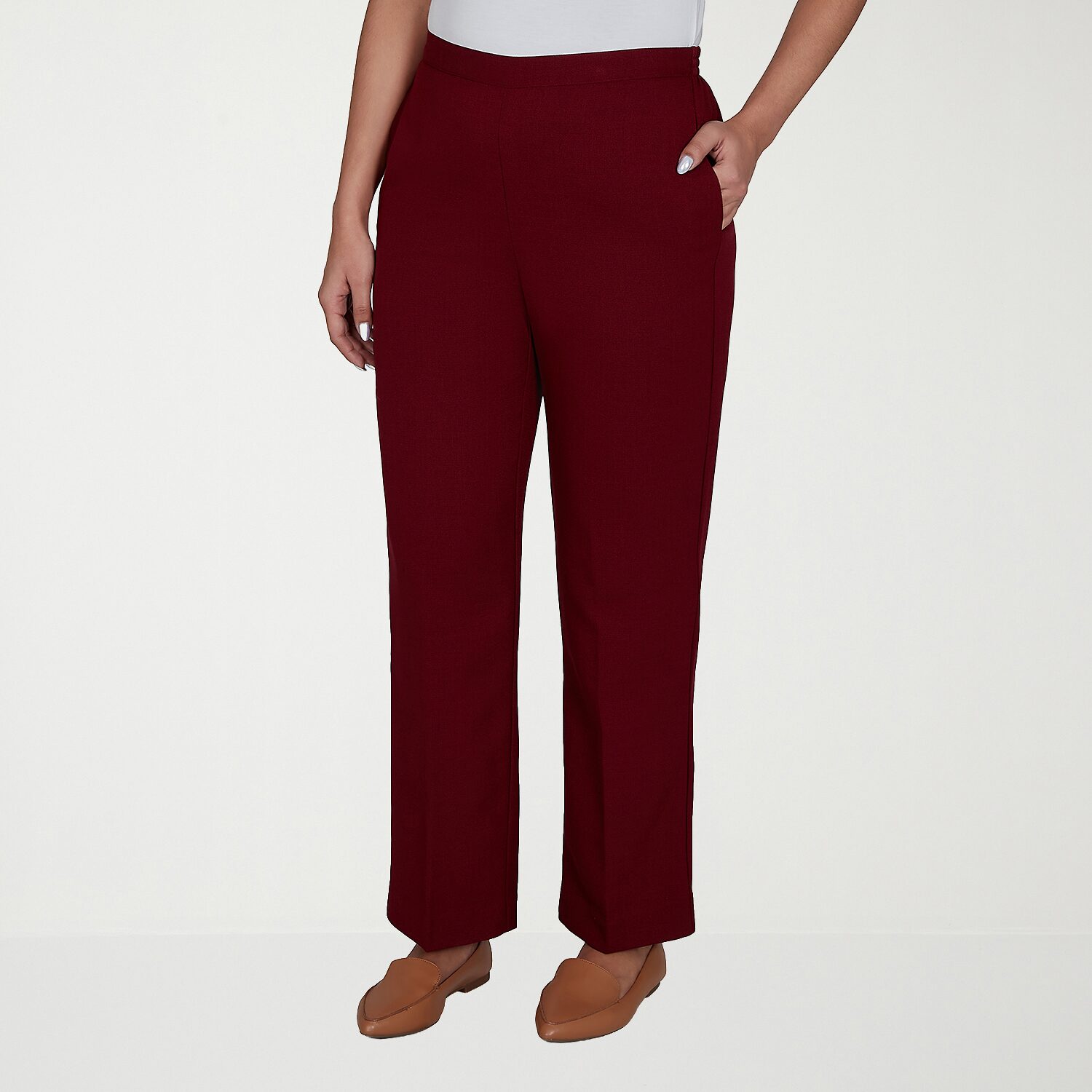Alfred Dunner Union Square Womens Straight Pull-On Pant