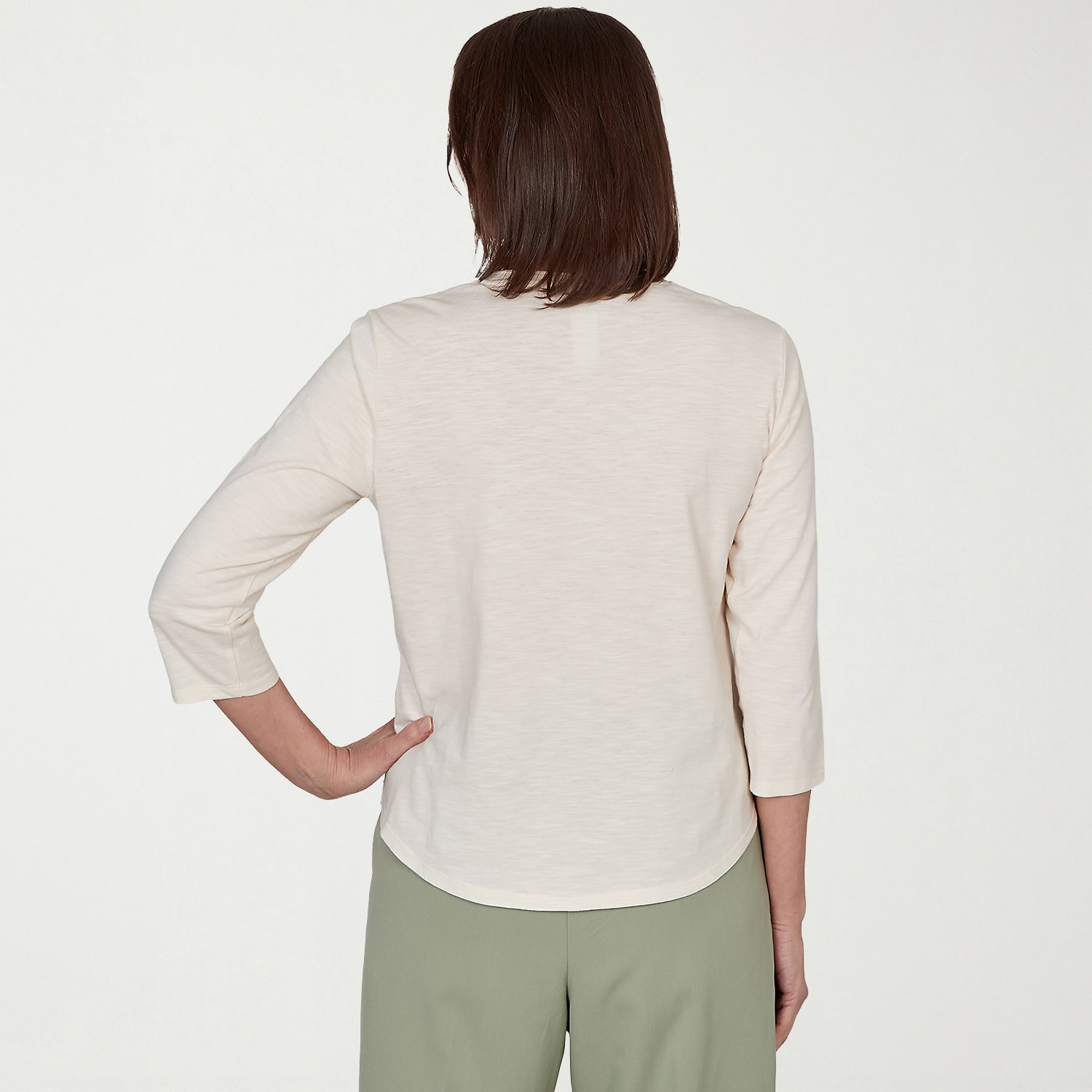 Alfred Dunner Indigo Girls Womens 3/4 Sleeve T-Shirt