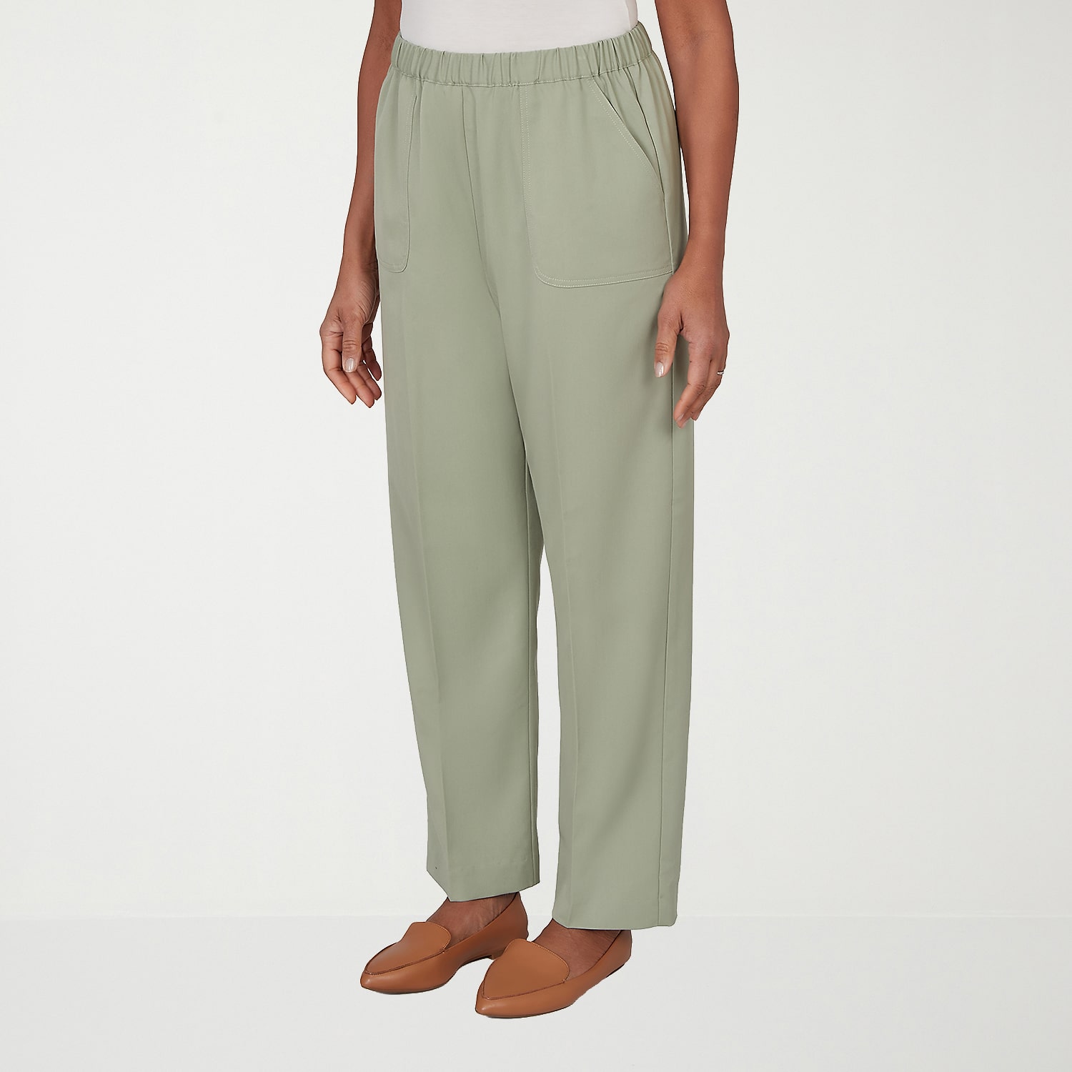 Alfred Dunner Indigo Girls Womens Mid Rise Pull-On Pant