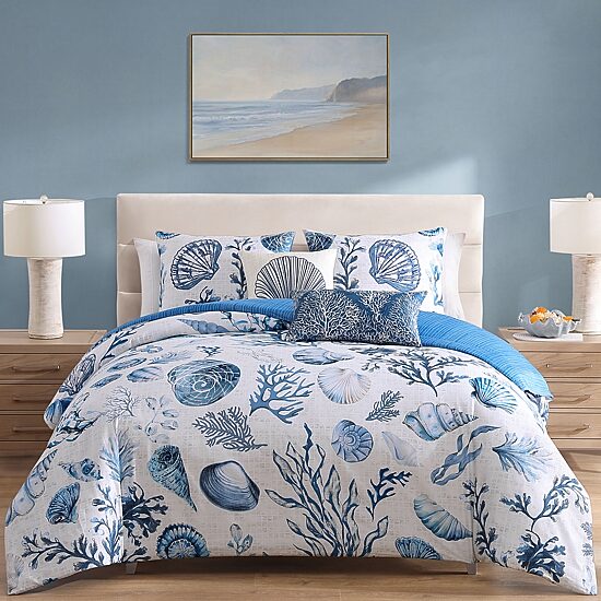 Bebejan Shells And Seaplants 5-pc. Reversible Comforter Set
