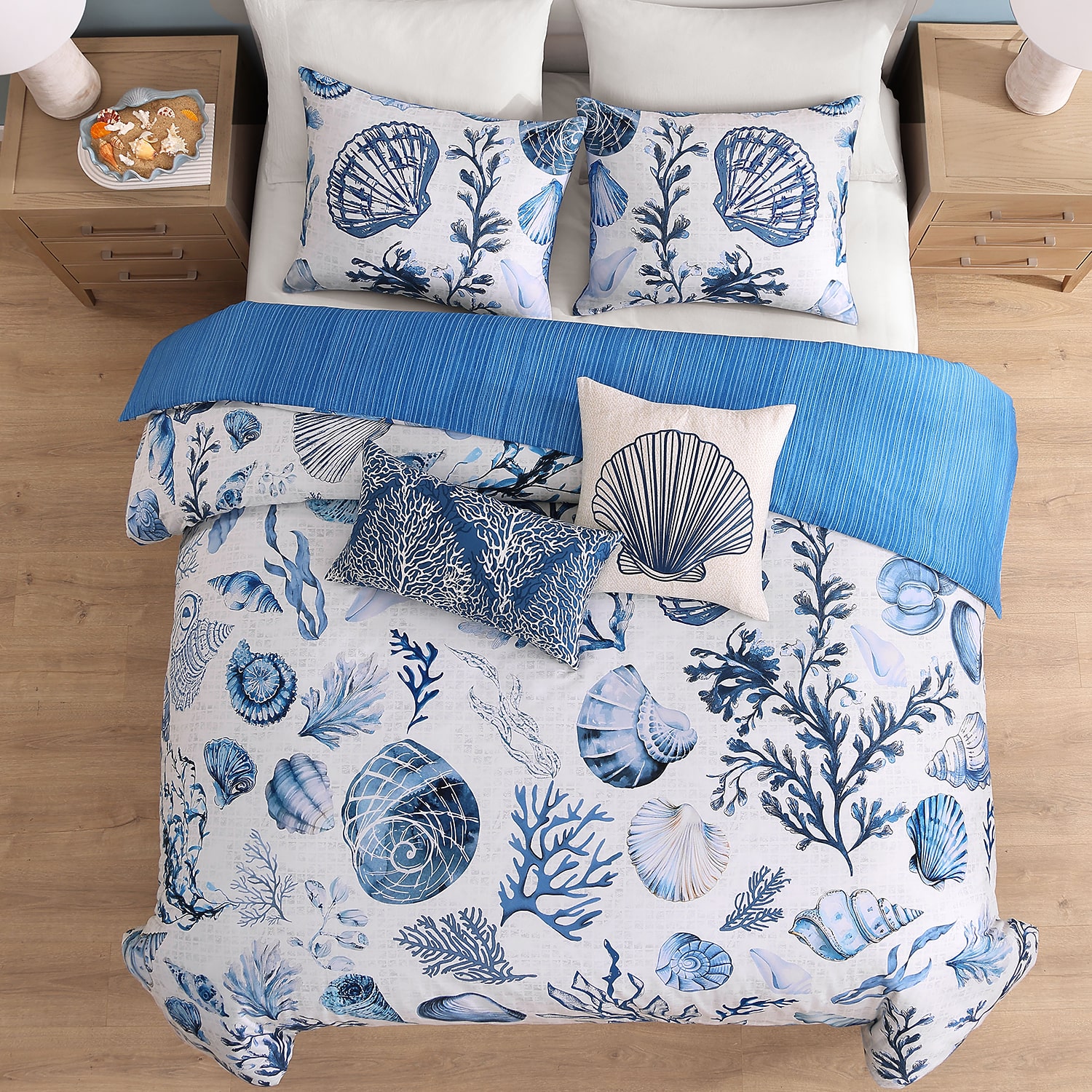 Bebejan Shells And Seaplants 5-pc. Reversible Comforter Set