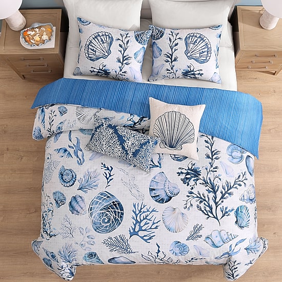 Bebejan Shells And Seaplants 5-pc. Reversible Comforter Set