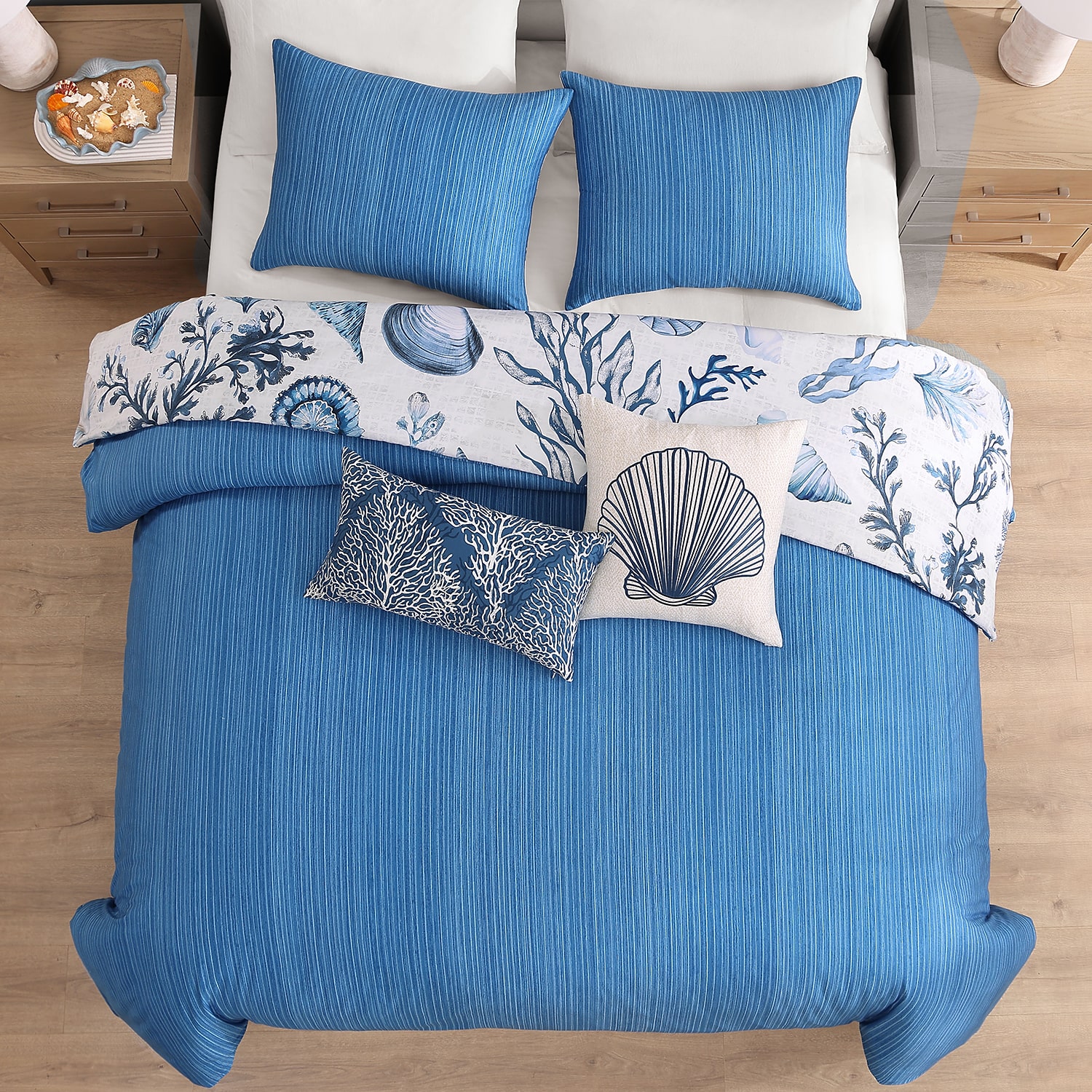 Bebejan Shells And Seaplants 5-pc. Reversible Comforter Set