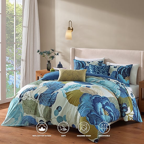 Bebejan Teal Tapestry 5-pc. Reversible Comforter Set