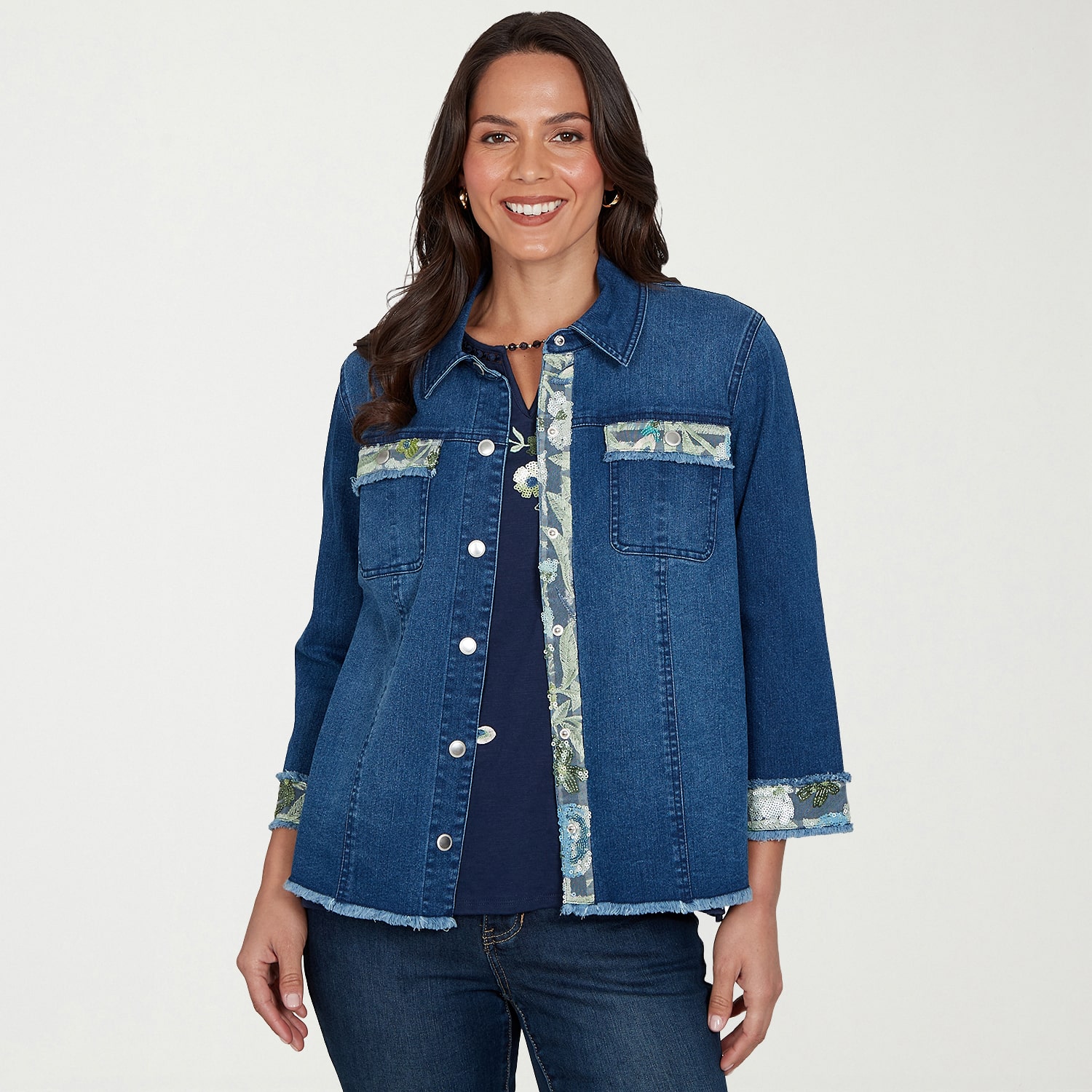 ALFRED DUNNER EMBELLISHED SEQUIN JACKET