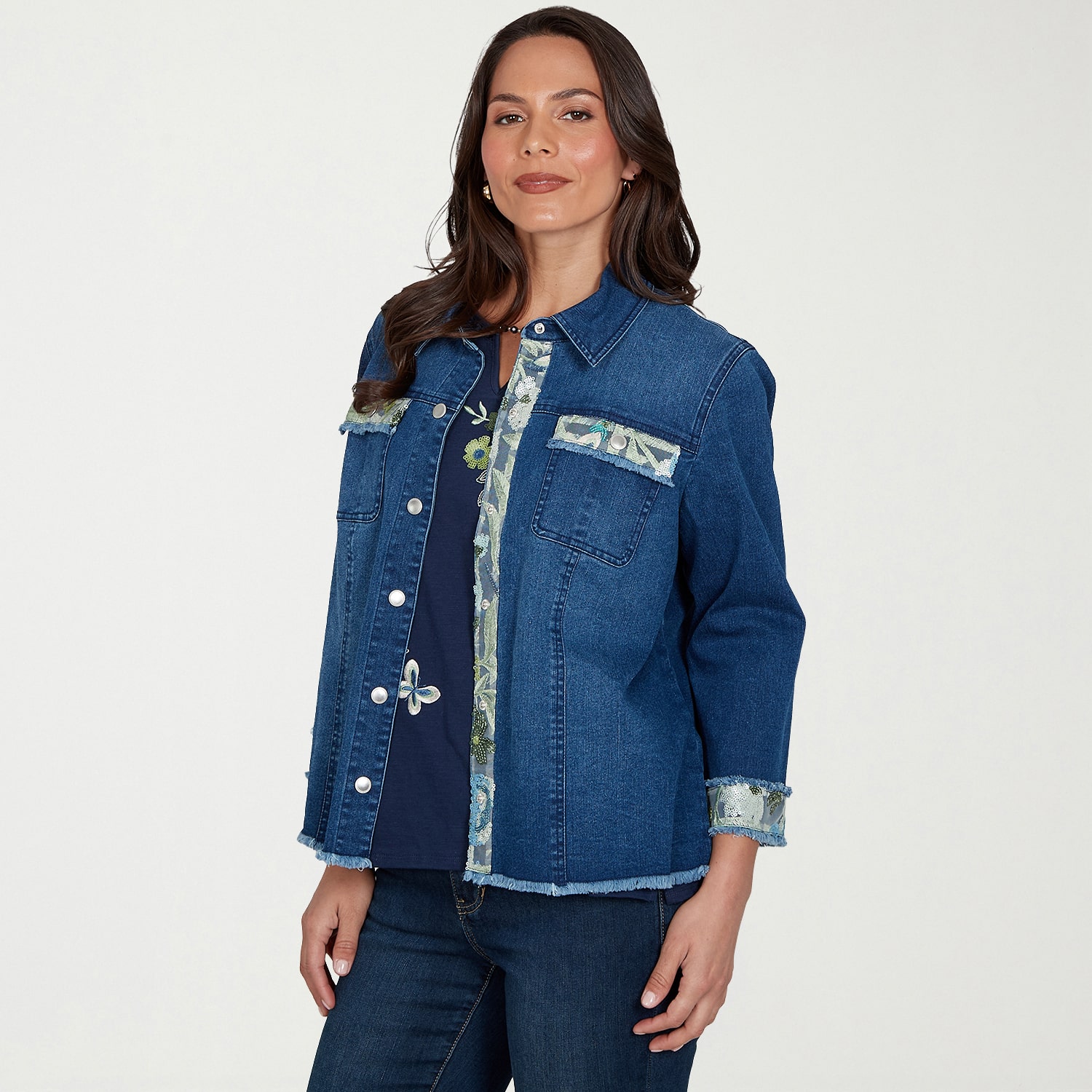 ALFRED DUNNER EMBELLISHED SEQUIN JACKET