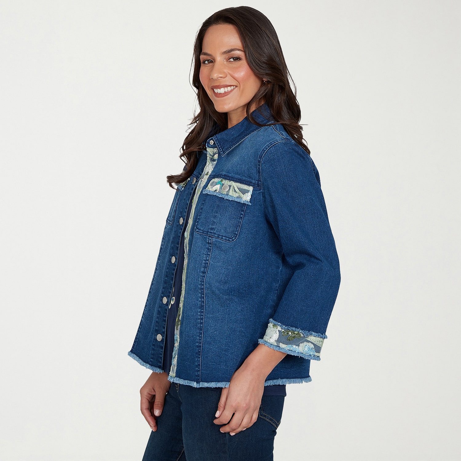 ALFRED DUNNER EMBELLISHED SEQUIN JACKET
