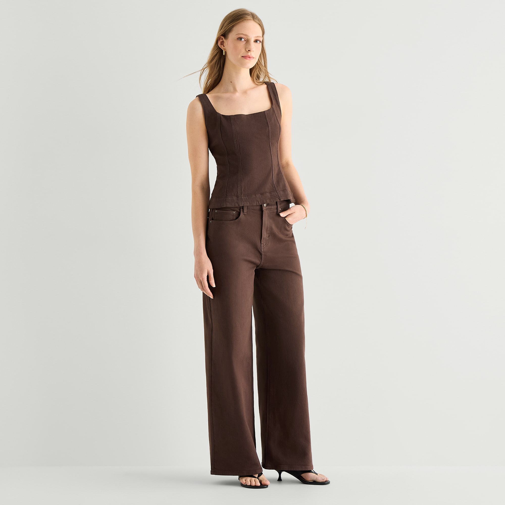 a.n.a Womens Square Neck Sleeveless Tank Top