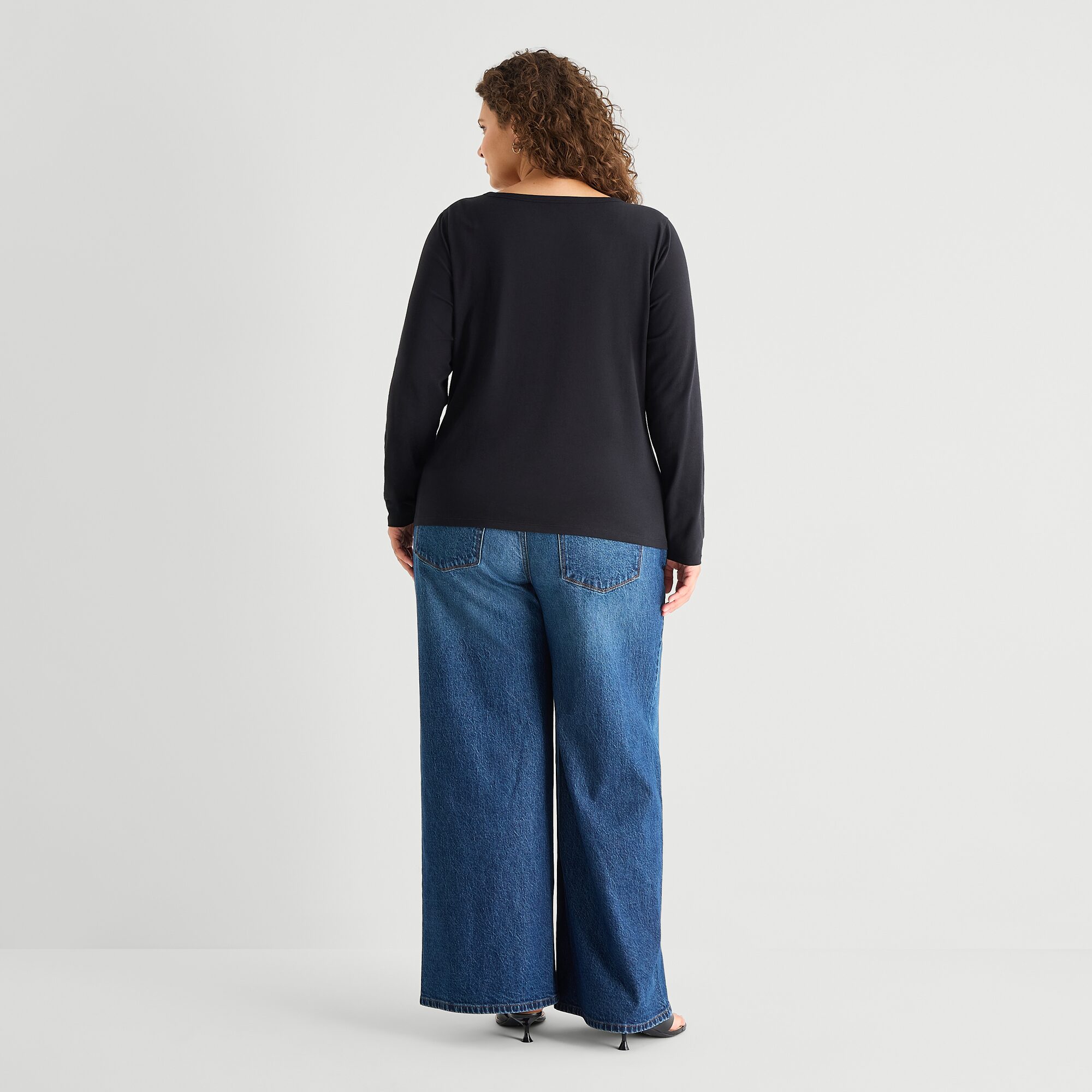 a.n.a Womens High Rise Wide Leg Jean