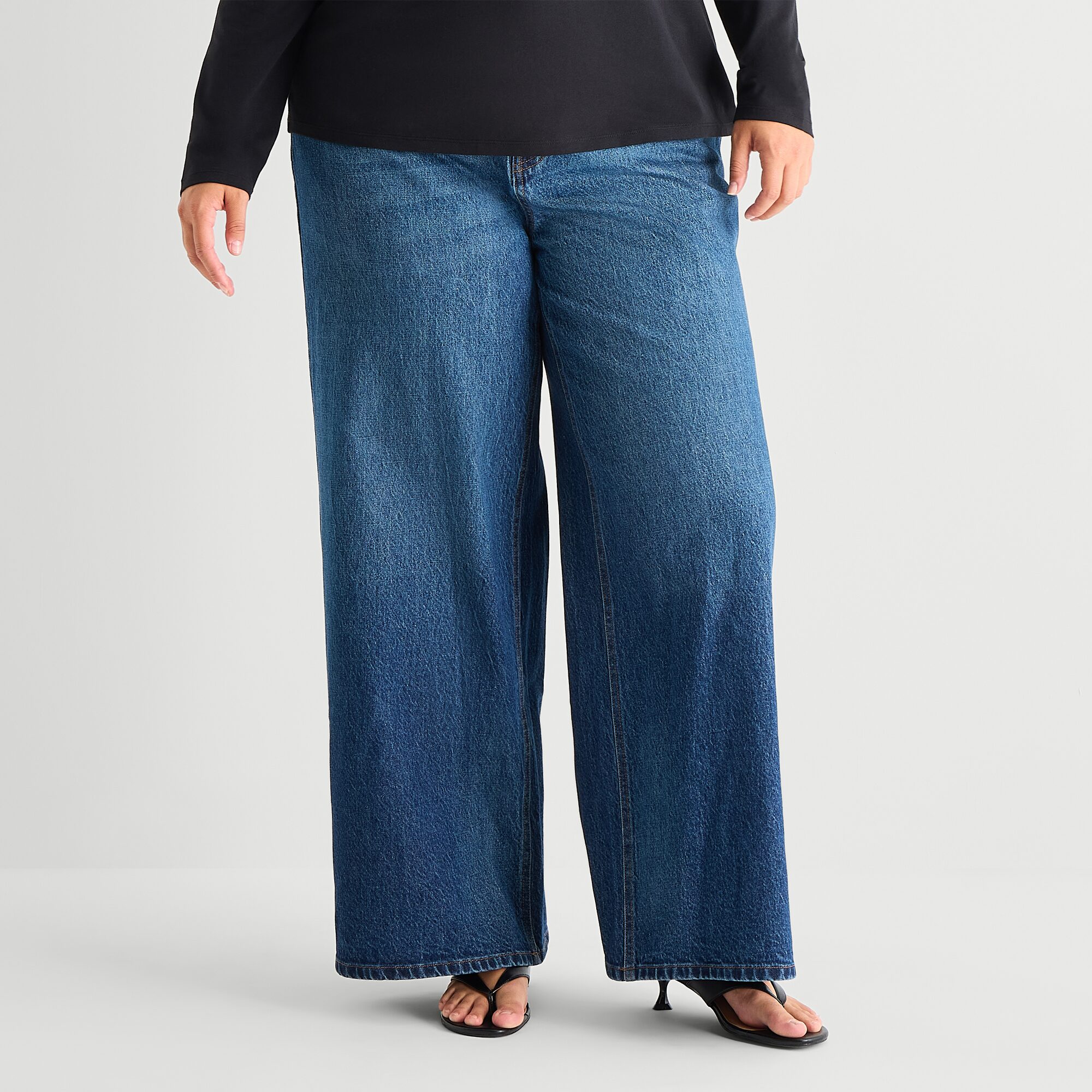 a.n.a Womens High Rise Wide Leg Jean